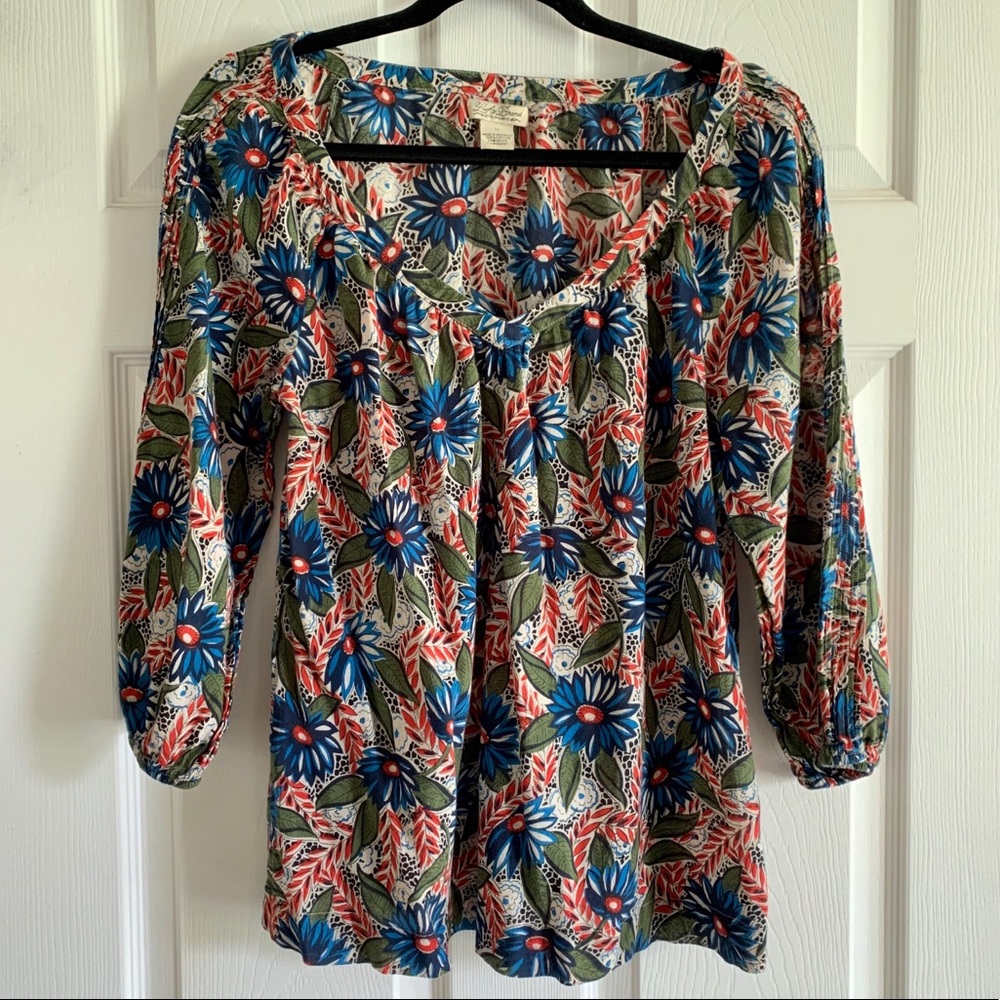 Lucky Brand Floral Hippie Blouse (M)